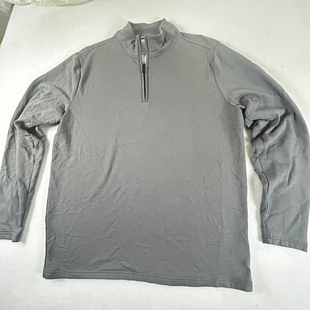 Weatherproof Vintage Pullover Men XL Grey Gorpcore Quarter Zip Stretch Top